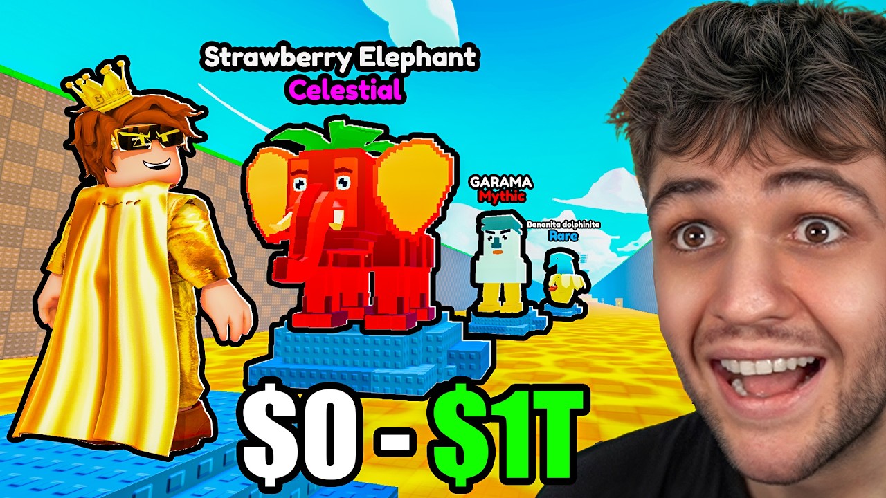 $0 ΣΕ $1T ΜΟΝΟ ΜΕ BRAINROT ΦΑΓΗΤΟΥ ΣΤΟ SURVIVE LAVA FOR BRAINROTS ROBLOX