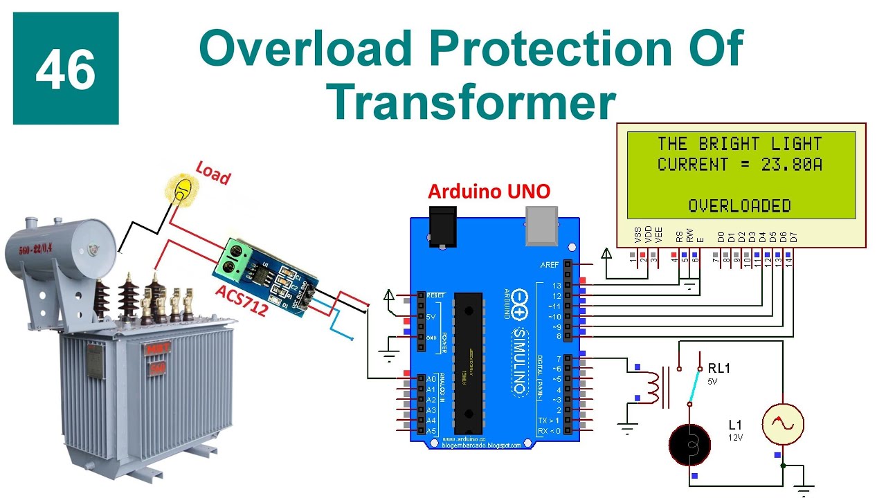 Overload Protection Of Transformer With Code and Circuit || Proteus Simulation