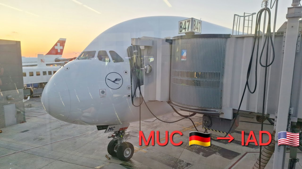 Lufthansa A380 (D-AIMC) landing Washington (IAD)