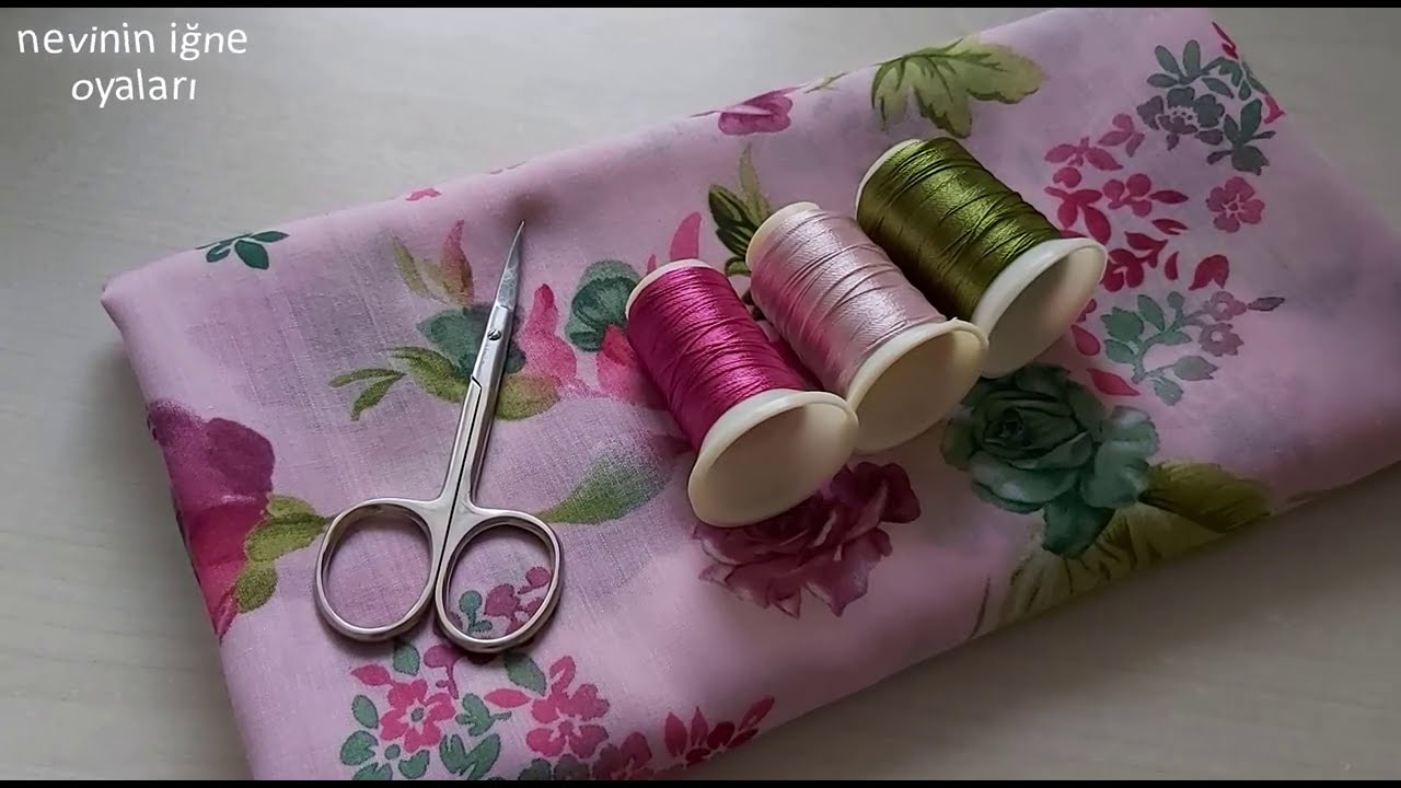 PEMBE ÇİÇEKLİ YAZMA ÜZERİNE HARİKA BİR İĞNE OYASI  MODEL ANLATIMI ✅HANDARBEİSTMODEL