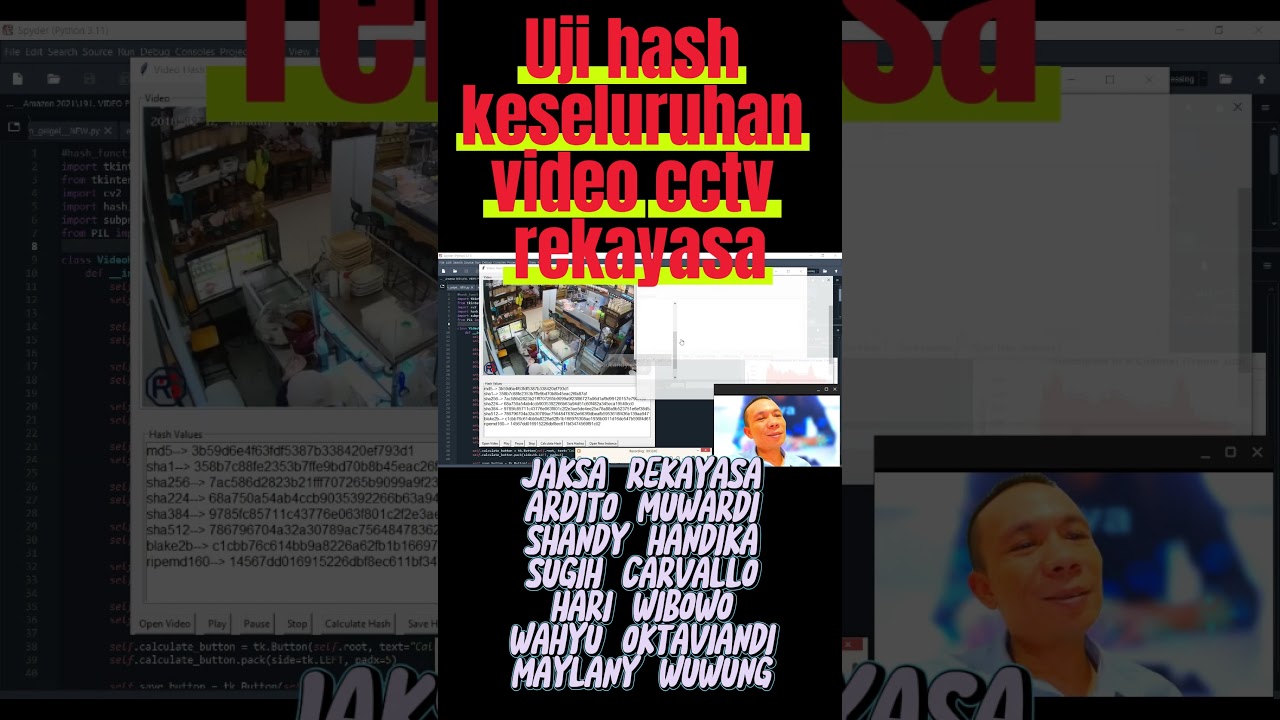 UJI HASH KESELURUHAN VIDEO CCTV REKAYASA KASUS JESSICA WONGSO 