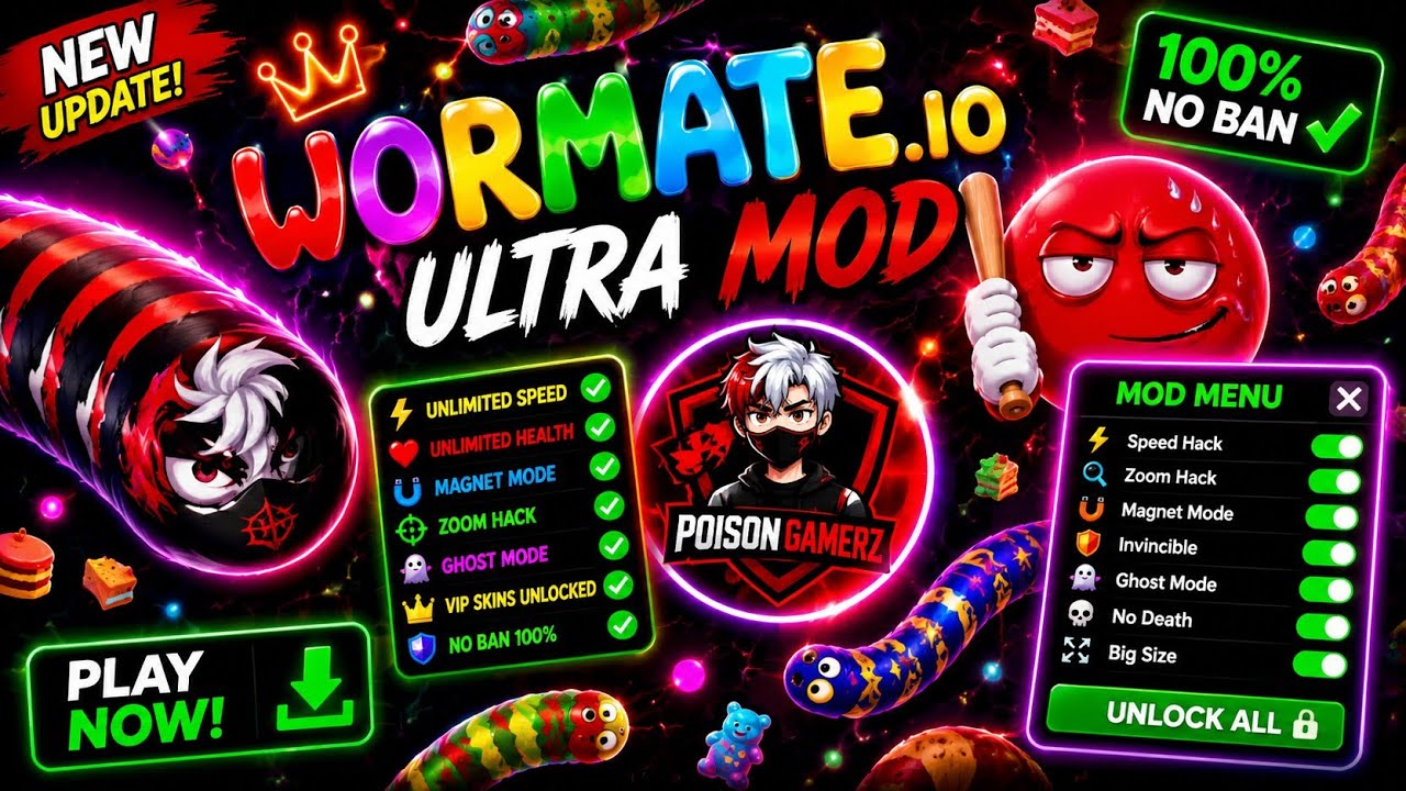 Wormate.io Hack ,Wormate.io Hack Mod Apk Download | No Password No Key - Poison Gamerz