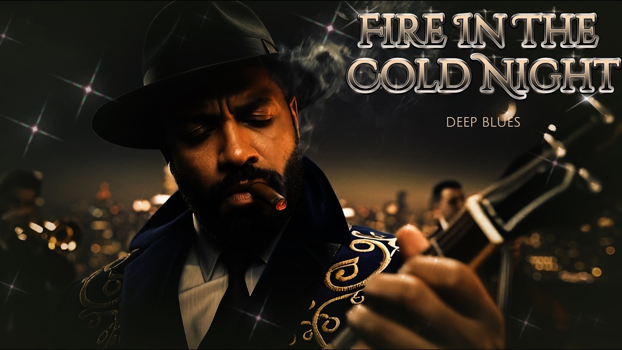 🔥 FIRE IN THE COLD NIGHT | Red Sparks and Blue Logs #DeepBlues #NightGrit