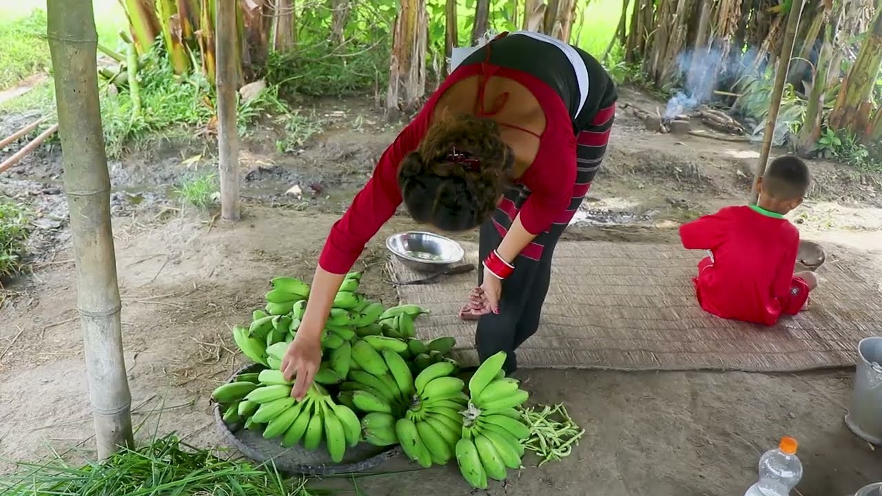 banana chips | banana recipe | Cooking and eating bananas in the village style
