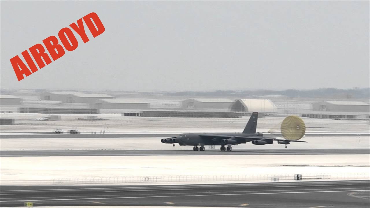 B-52 Arrivals - Reverse Angle Al Udeid Air Base