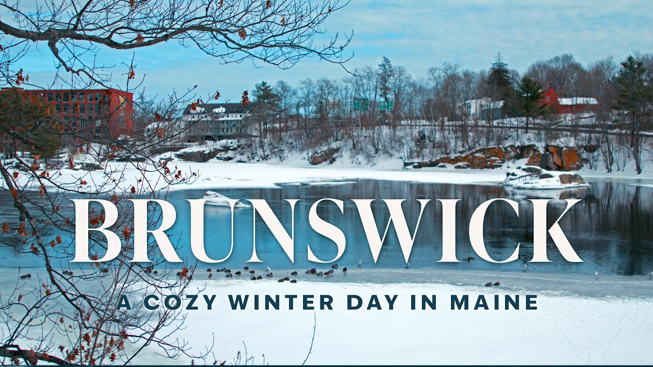 A Cozy Winter Day in Brunswick, Maine | Maine Street + Androscoggin River