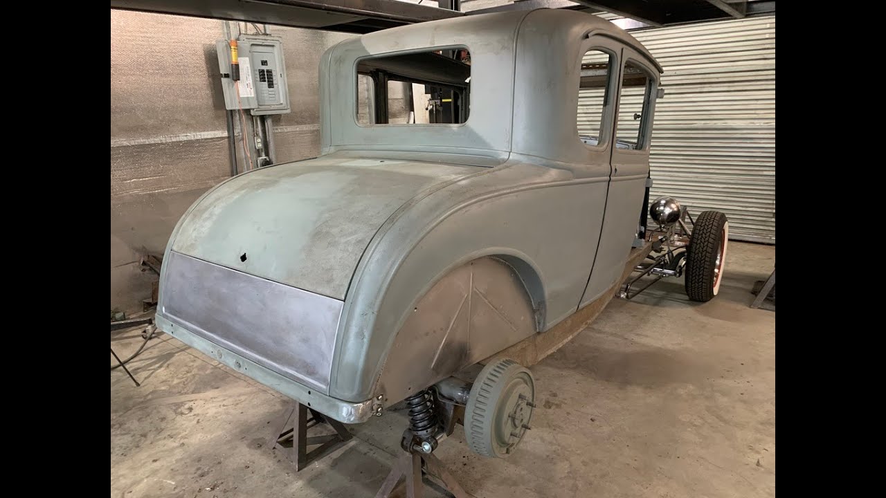 Model A Coupe Hot Rod Build pt29  Replacing lower Deck Lid Filler Panel !