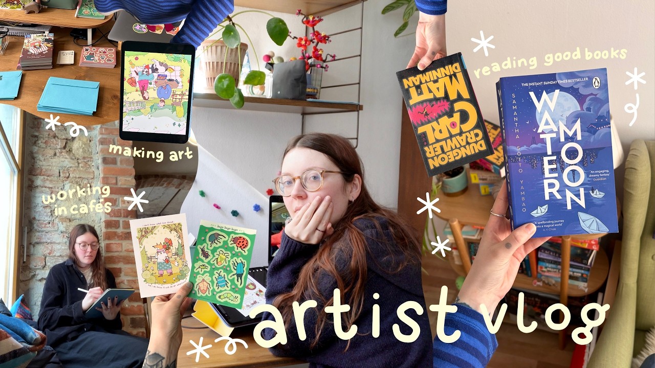 spring days filled with drawing, working in caf&eacute;s and a few deadlines 🌱 artist diary
