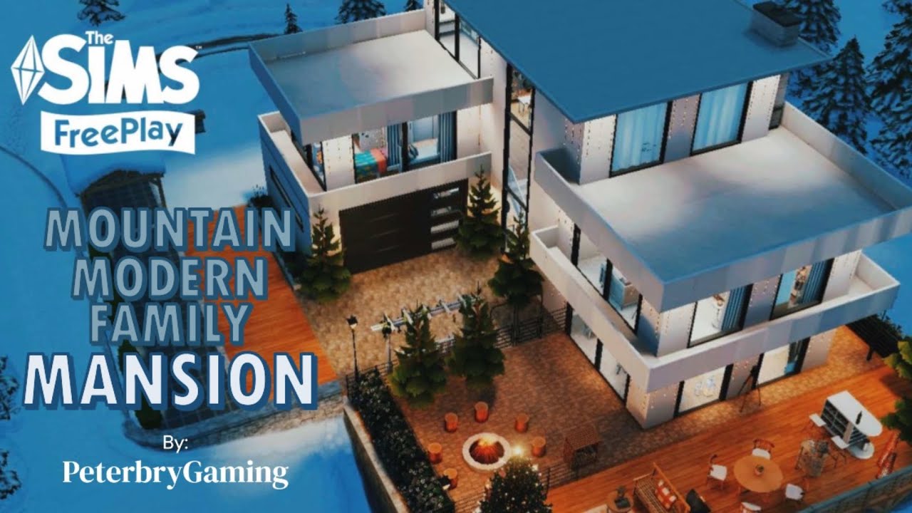 MOUNTAIN MODERN FAMILY MANSION 🏔️❄️ | The Sims FreePlay | Family Build | House Tour  | Floor Plans