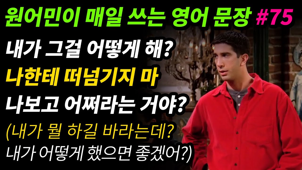원어민이 매일 쓰는 영어문장 [#75] 나보고 그걸 어떻게 하라는 거야? (내가 그걸 어떻게 해?) / 나한테 떠넘기지 마 / 나보고 어쩌라는 거야? (내가 뭘 하길 바라는데?)