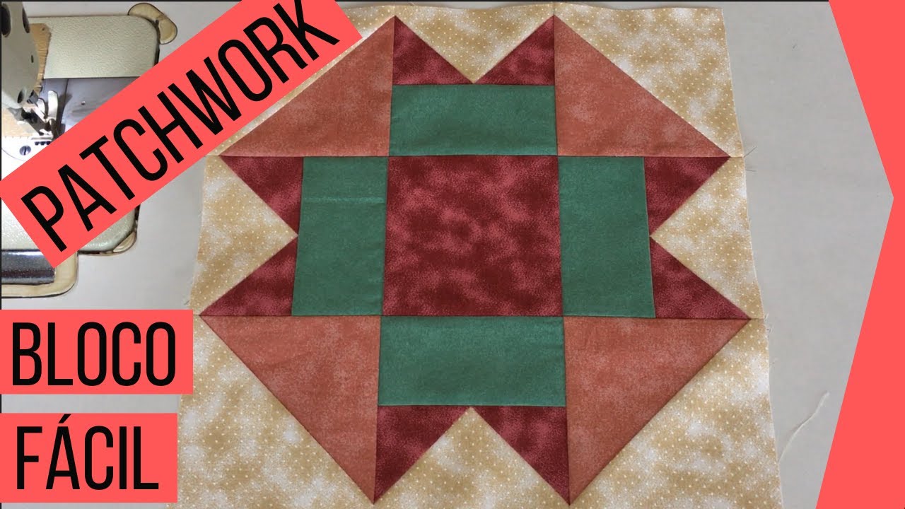 BLOCO de PATCHWORK Super Fácil e Lindo 🌷Ideal para Bolsas, Capas de Almofadas, Tapetes