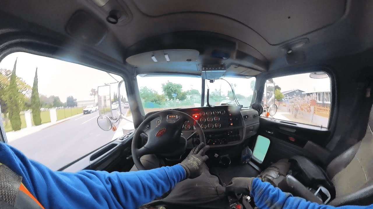 DUMP TRUCK DRIVER FLOATING GEARS IN 10 SPEED PETERBILT (POV & ASMR)