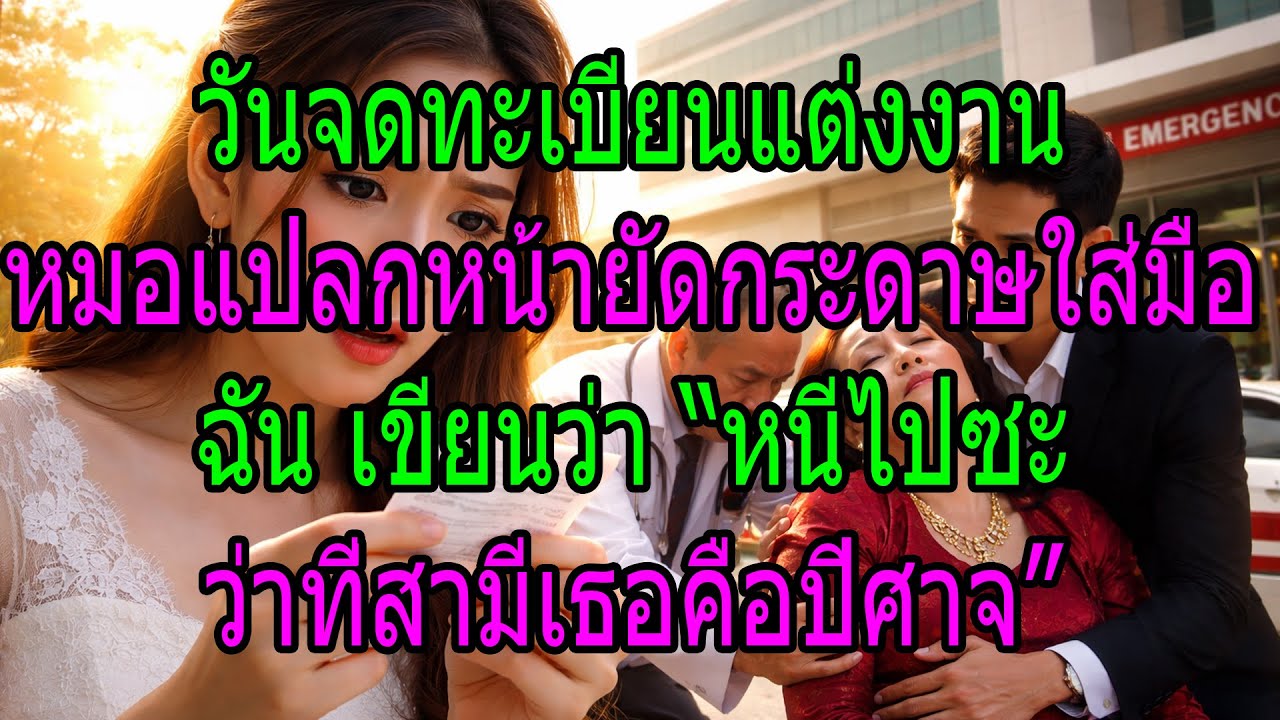 วันจดทะเบียนแต่งงาน หมอแปลกหน้ายัดกระดาษใส่มือฉัน เขียนว่า “หนีไปซะ ว่าที่สามีเธอคือปีศาจ”