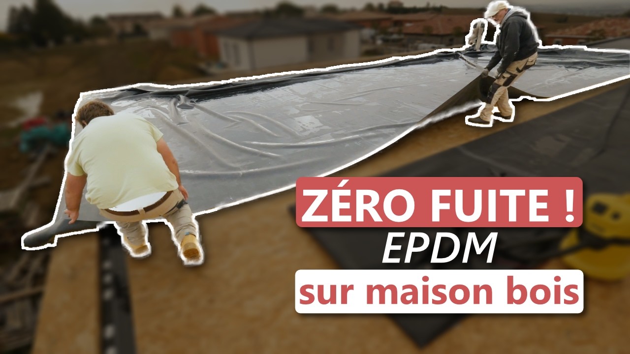 Étanchéification d’un plafond en ossature bois : pose des membranes EPDM et traitement des acrotères