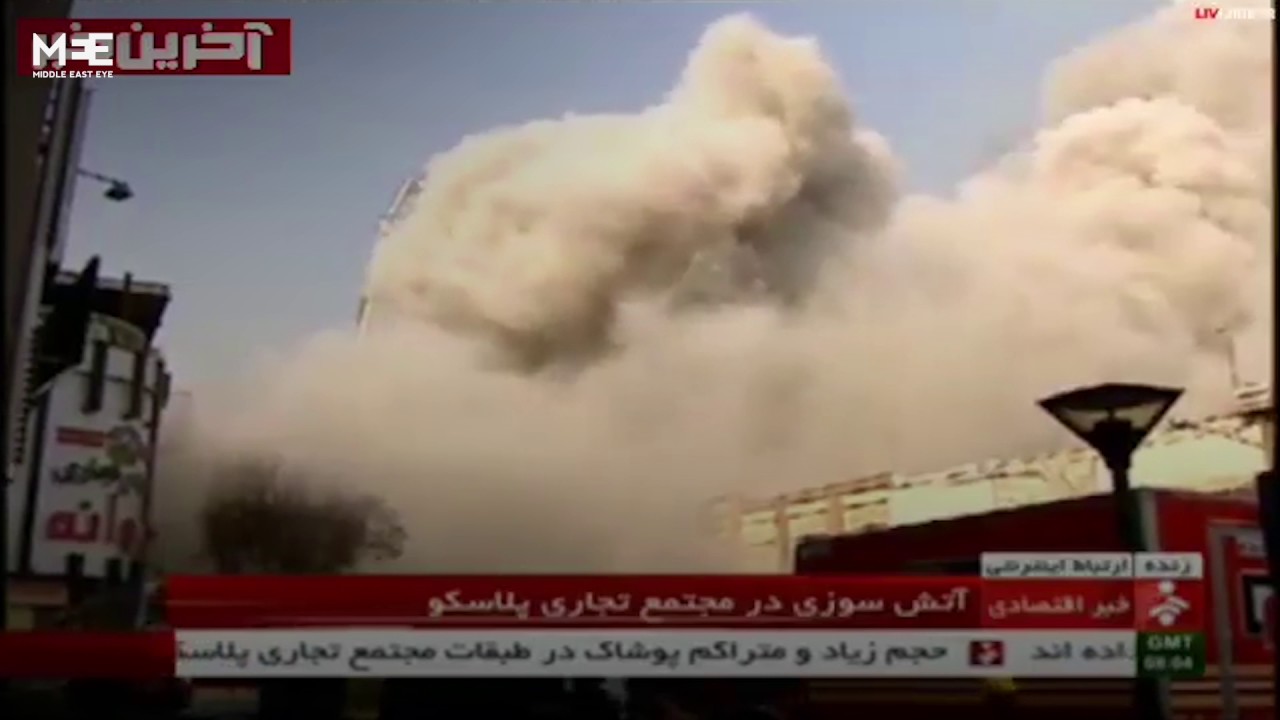 Building in Tehran collapses after catching fire