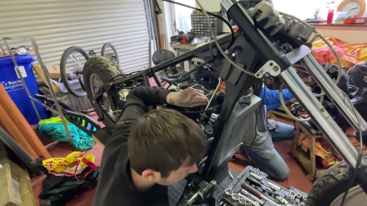 The AJS Project #1 Engine Removal.