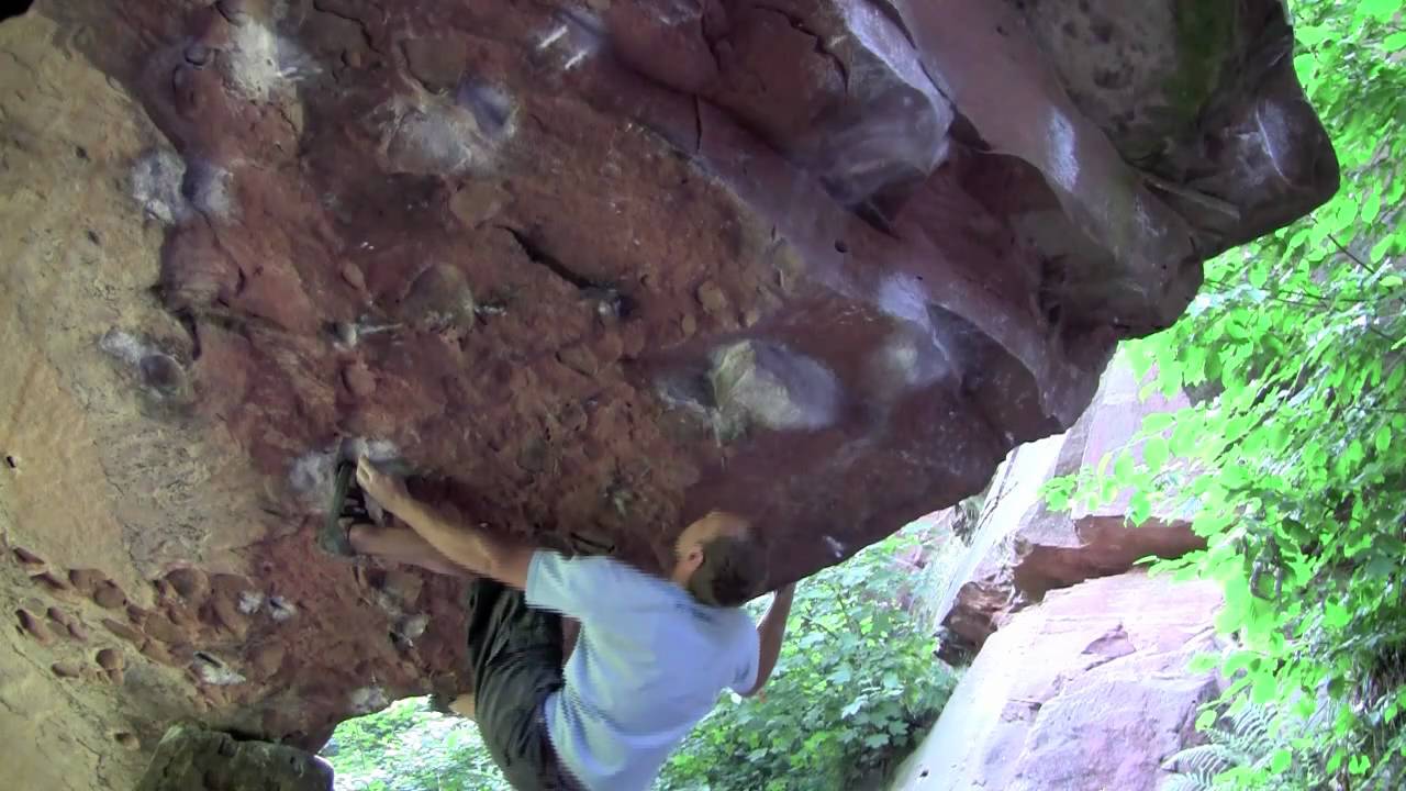 Perkeo on the rocks fb7c+ Riesenstein Heidelberg: Boulderer Mike Fahrenholz