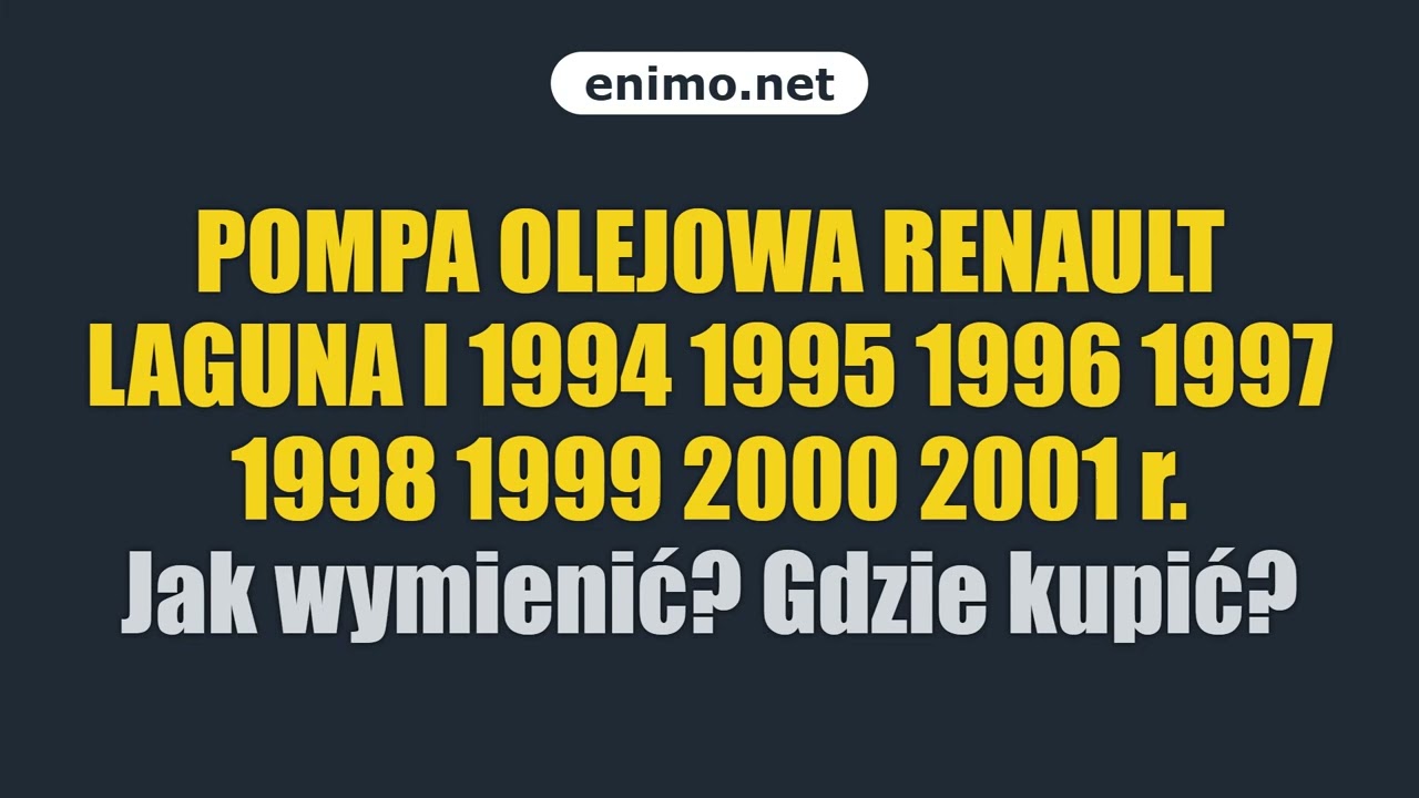 POMPA OLEJOWA RENAULT LAGUNA I 1994 1995 1996 1997 1998 1999 2000 2001 r. Jak wymienić? Gdzie kupić?