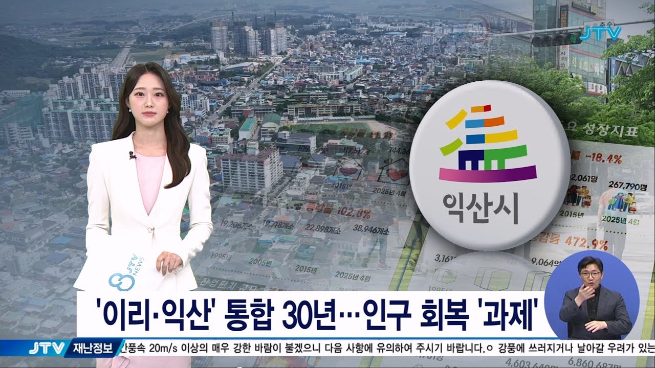 '이리.익산' 통합 30년... 인구 회복 '과제'