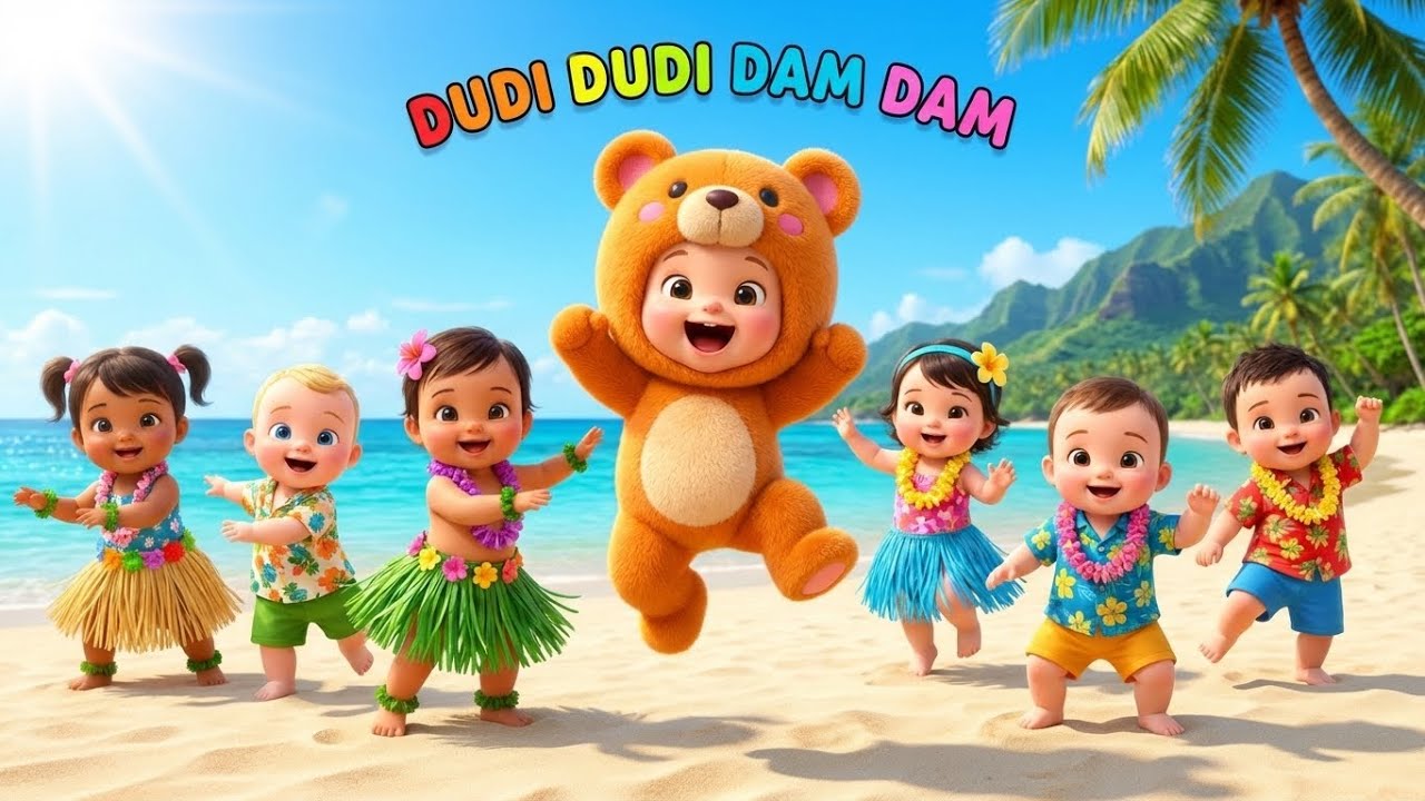 Дуди Дуди Дам Дам 🏖️ Летняя пляжная песенка | Забавные танцы и плавание для малышей
