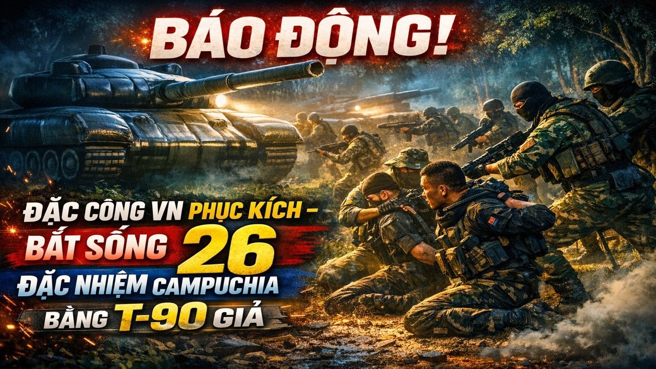 BÁO ĐỘNG! ĐẶC CÔNG VN Phục Kích - BẮT SỐNG 26 Đặc Nhiệm CAMPUCHIA Bằng T-90 Giả