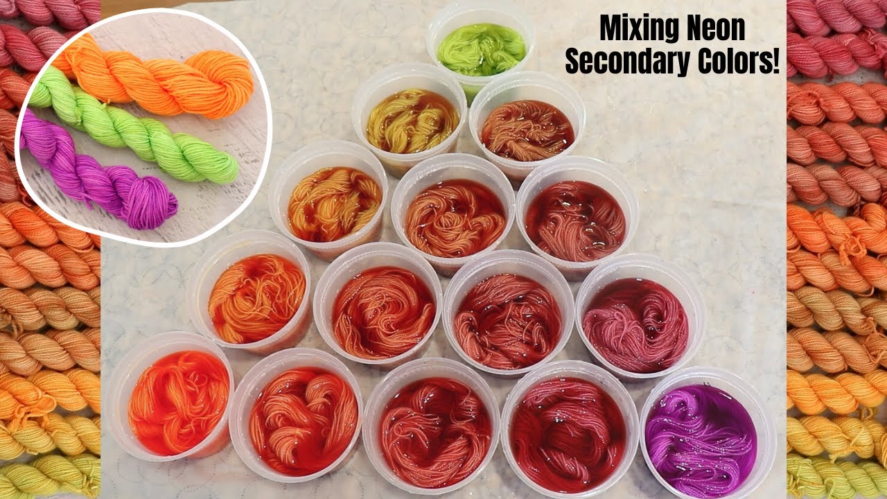 Dyepot Weekly #372 - Triad Color Mixing with Secondary Neon Colors (Fluorescent Dharma Acid Dyes)