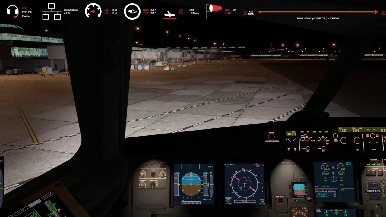 X-Plane 12.3.1.r5  Toliss A21N KATL/KEWR Frontier Traffic Global, Default Scenery KATL Nimbus Custom
