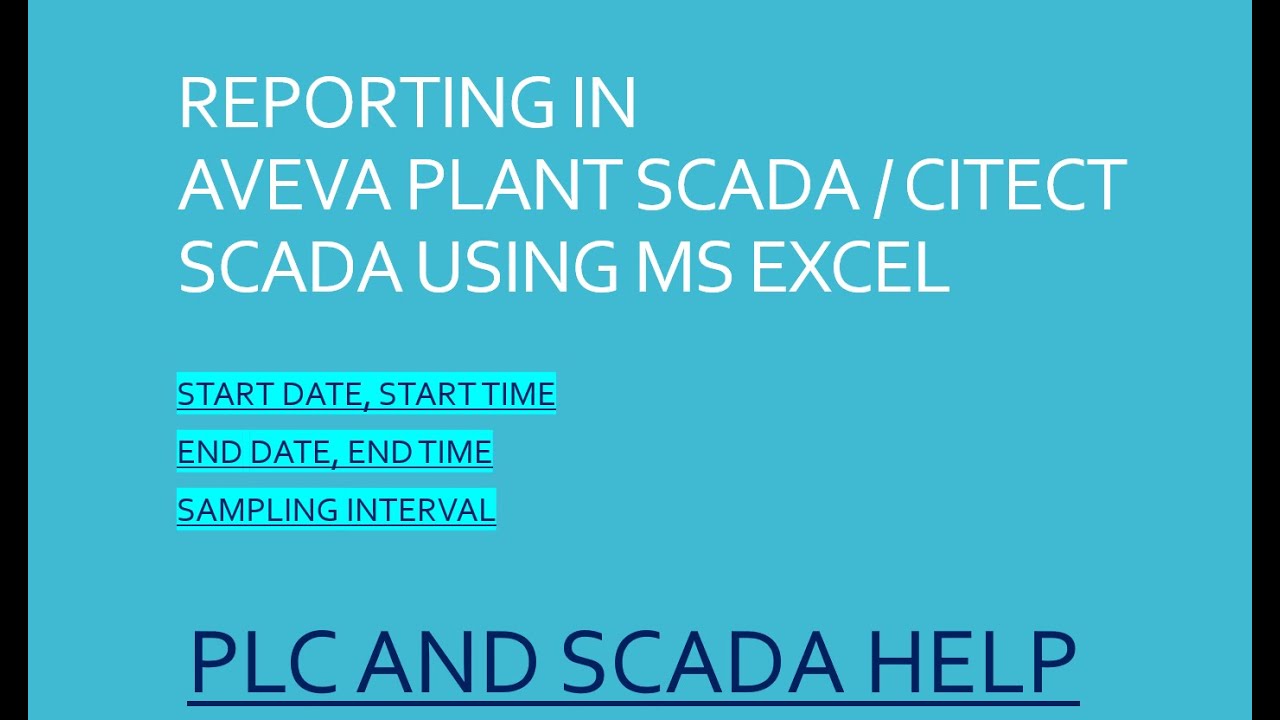 SCADA REPORTING|| GENERATE REPORT IN AVEVA PLANT SCADA/CITECT SCADA USING MICROSOFT EXCEL