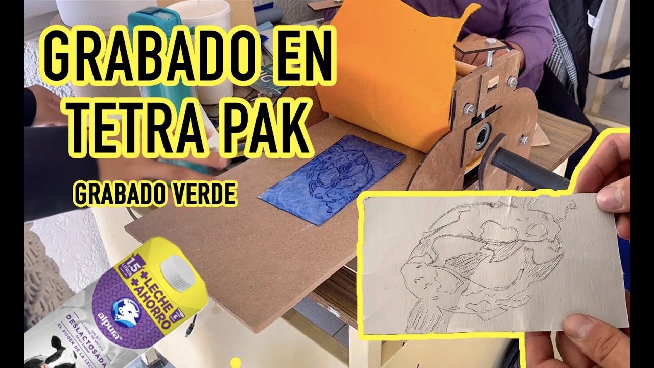 TUTORIAL DE GRABADO EN TETRA PACK, GRABADO VERDE.