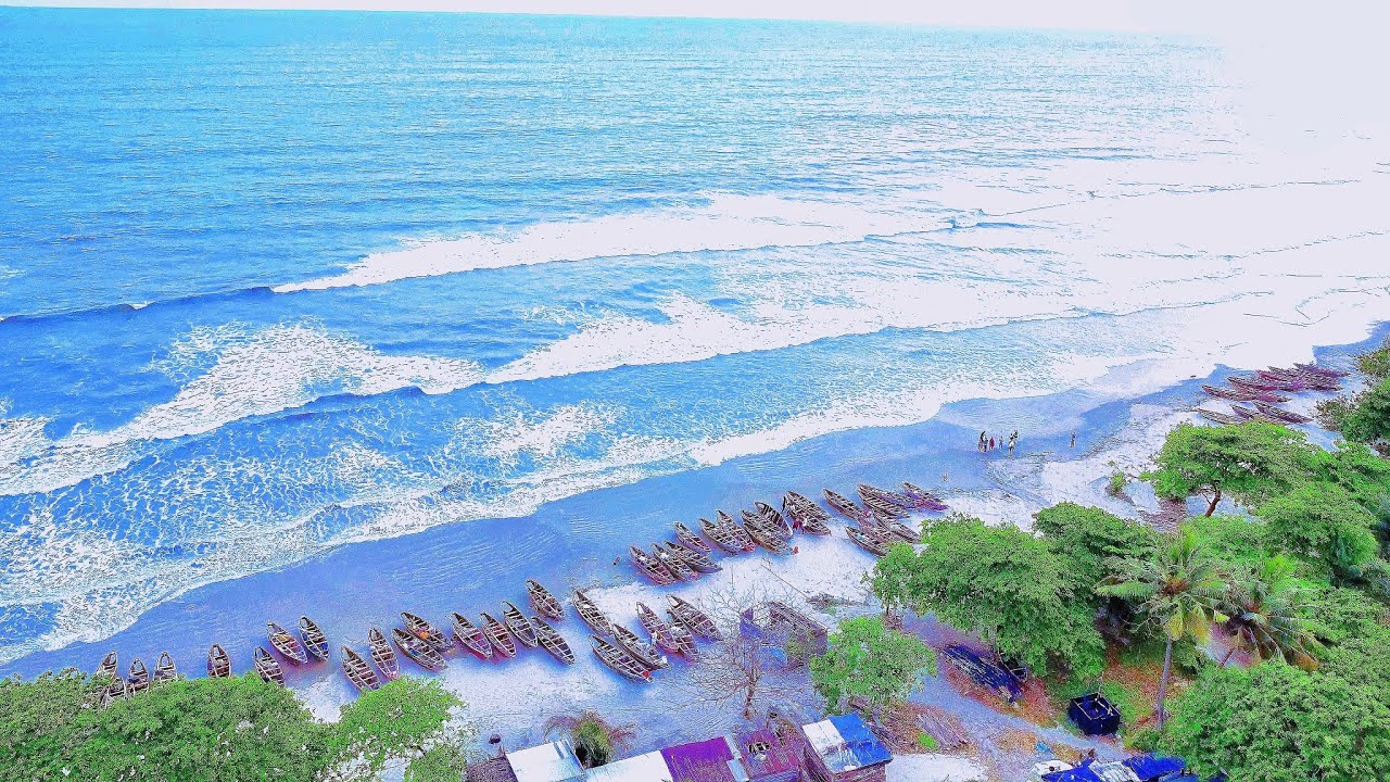 4k Drone View of Okpoama Beach, Brass LGA, Bayelsa State