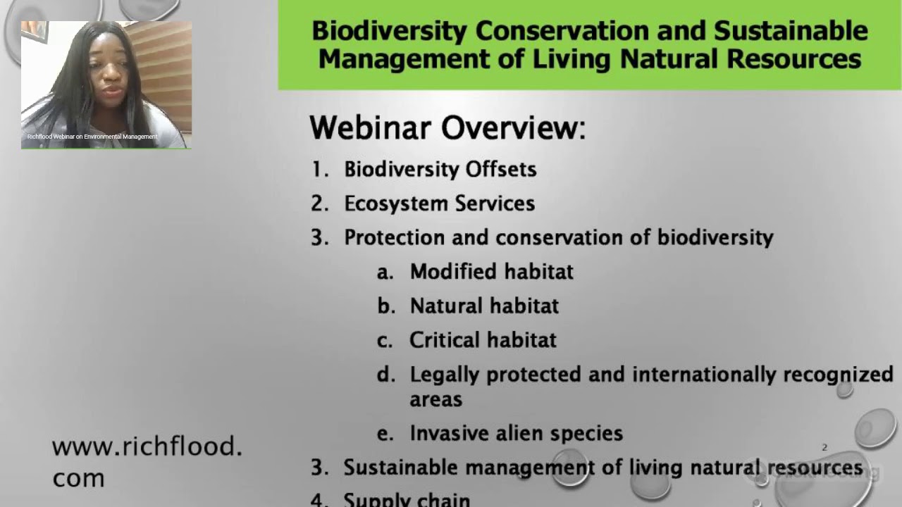 Biodiversity Conservation and Sustainable Management of Living Natural Resources