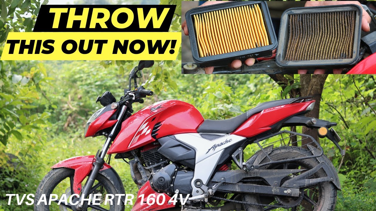 8000KM ON TVS APACHE RTR 160 4V 5 PROBLEMS 1 SOLUTION NOT FUEL PUMP BUT AIR FILTER CHANGE ON APACHE