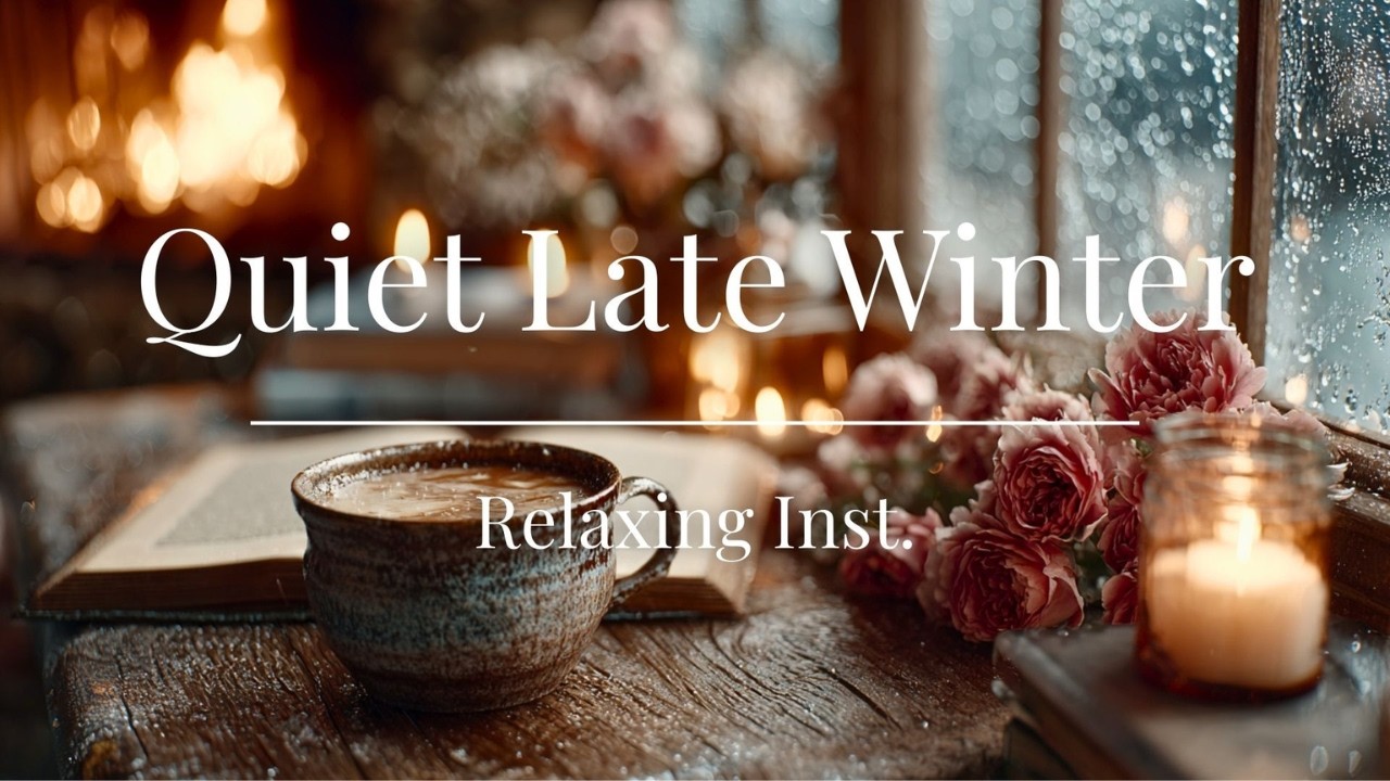 Quiet Late Winter 🌧️ Fireplace Sanctuary | Relaxing Acoustic Guitar for Deep Reset & Focus