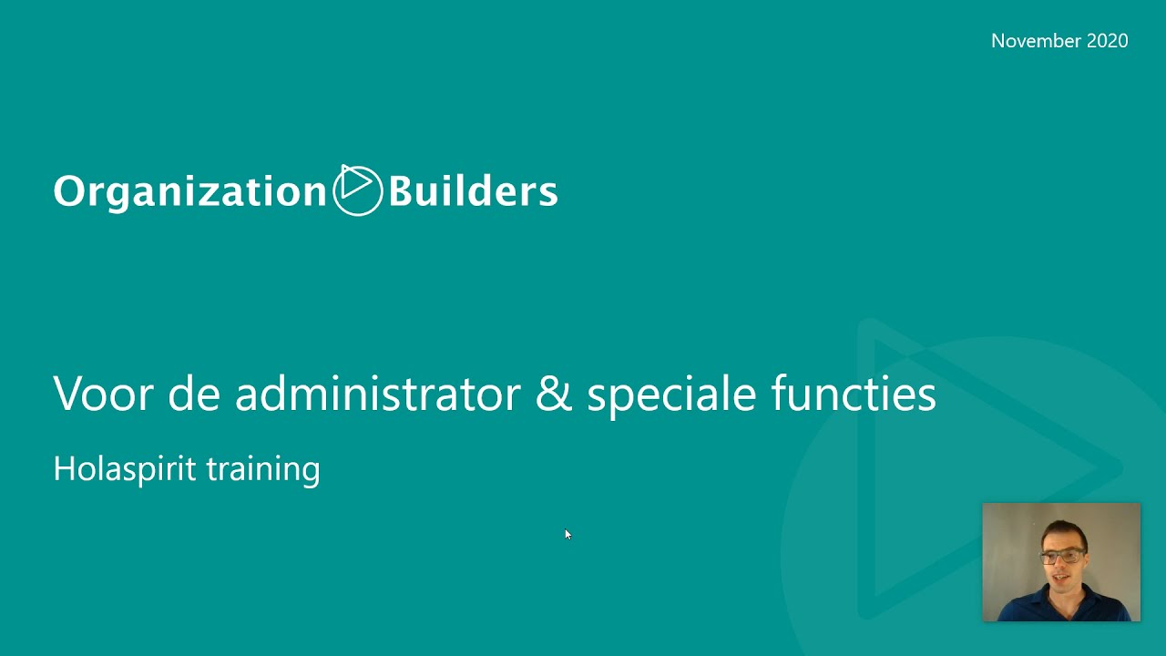 Holaspirit training 9 - voor de administrator
