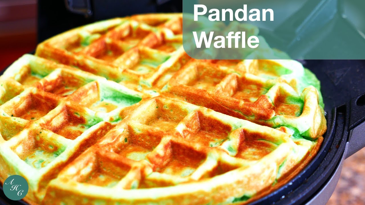 Pandan Waffles w/ Coconut flakes using Cuisinart Waffle Maker
