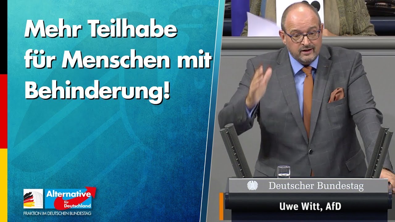 Mehr Teilhabe für Menschen mit Behinderung! - Uwe Witt - AfD-Fraktion im Bundestag