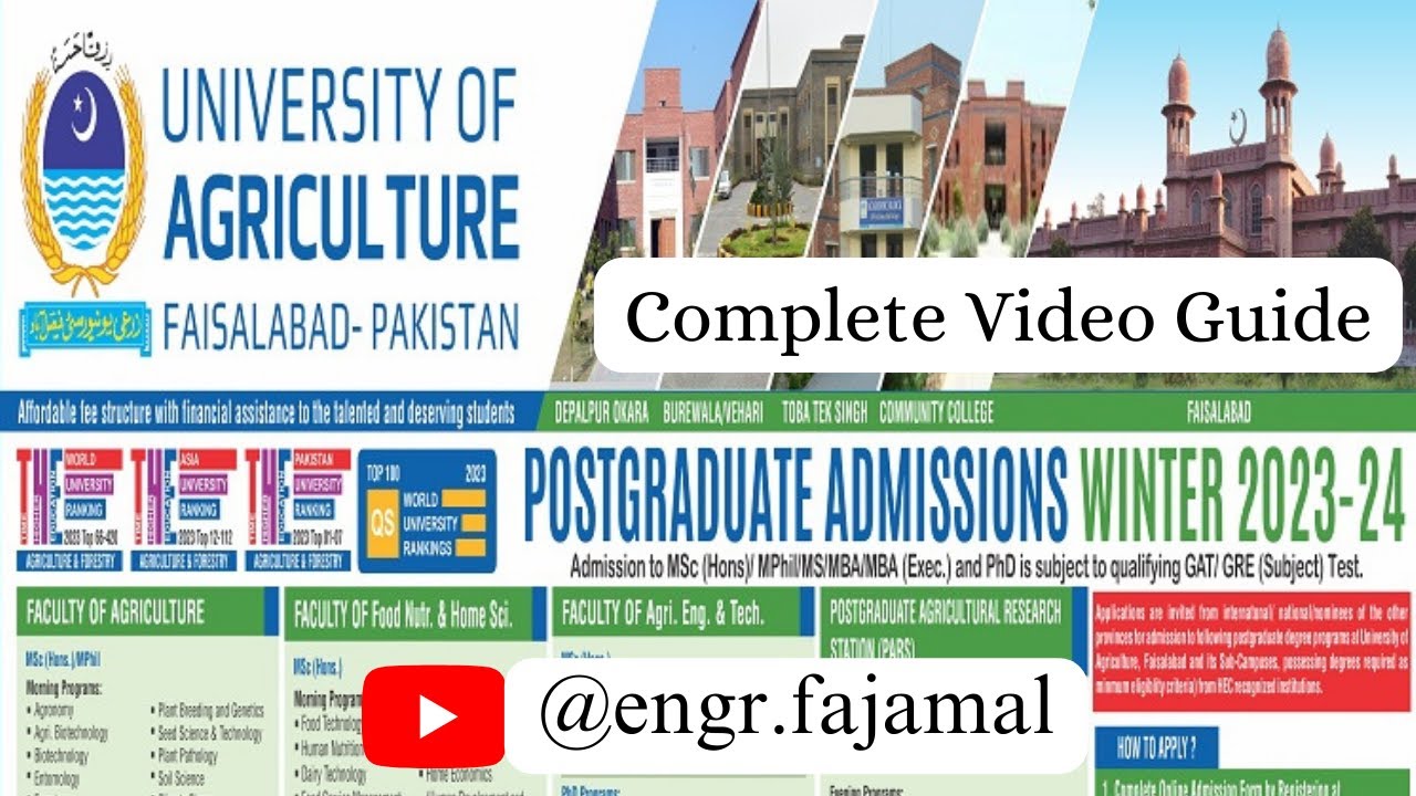 How to apply for UAF Postgraduate Entry Test | UAF Postgraduate Admissions (GAT/GRE) 2023-24