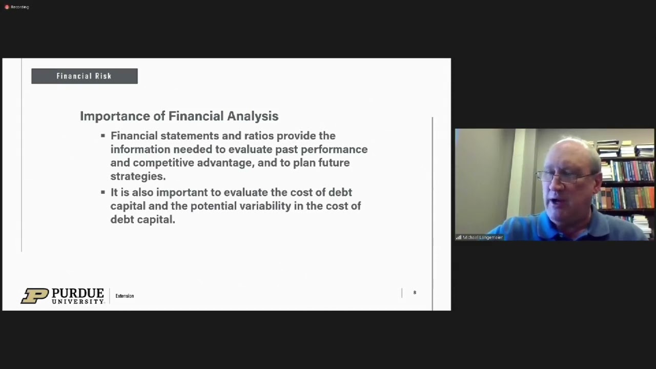 Managing Farm Risk Webinar Series Financial Risk June 29, 2022