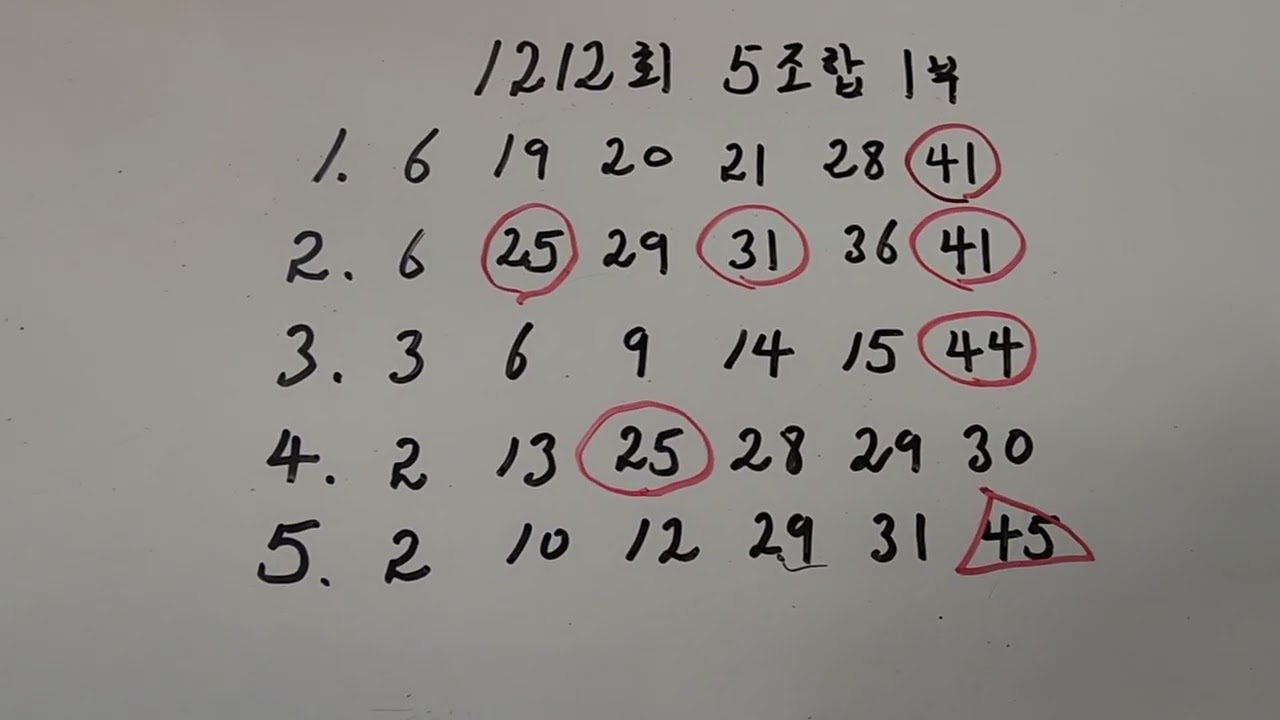 로또 1213회 예상번호 10조합