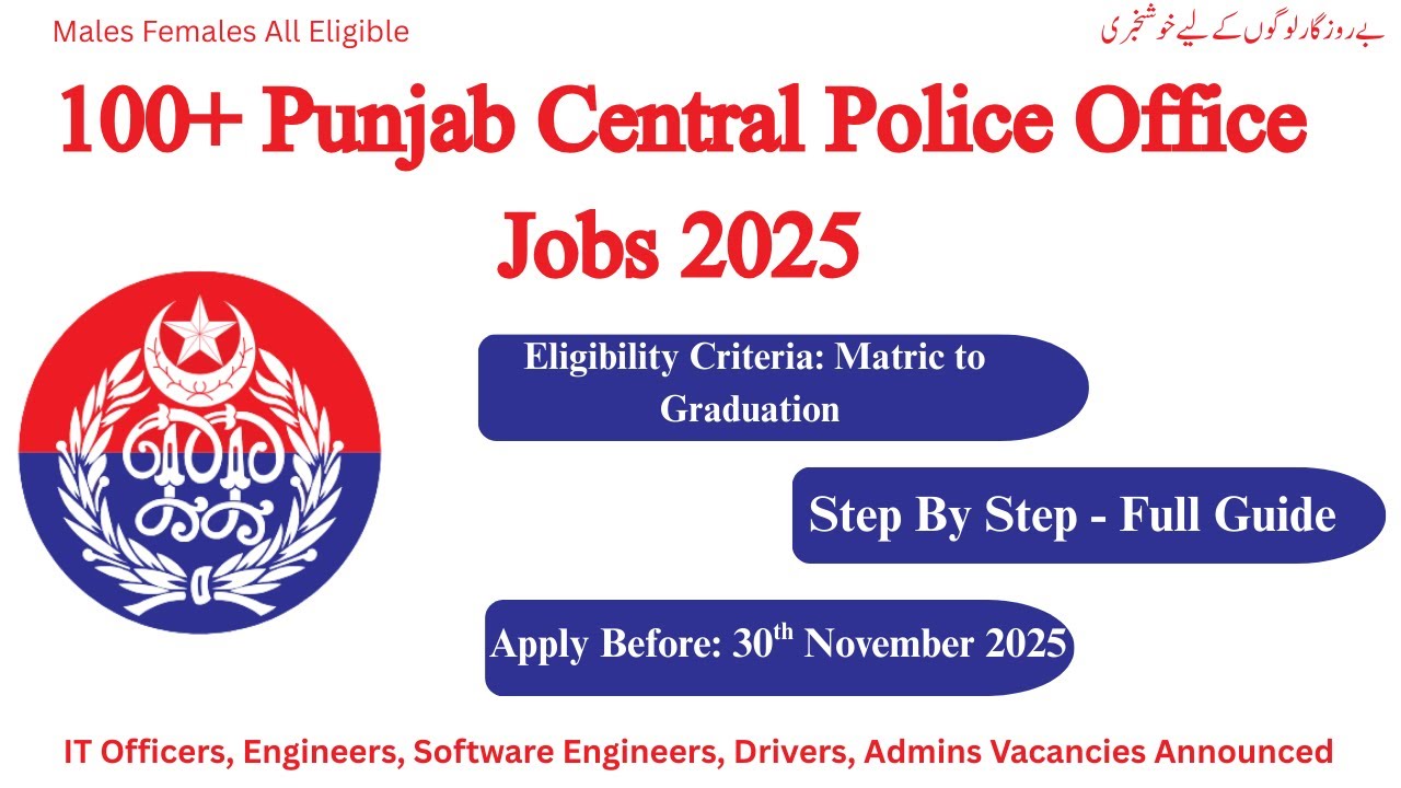 100+Punjab  Police Jobs 2025 - How To Apply - Step By Step Guide -Latest Police Department Jobs 2025