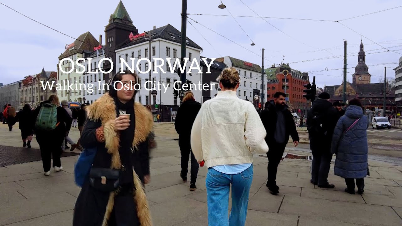 OSLO NORWAY, Virtual Walking Tour In Oslo City Center March🇳🇴 4k/60ftp