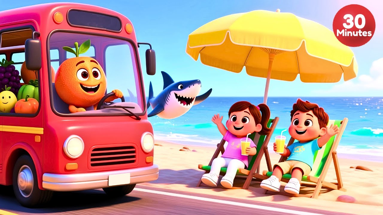Wheels on the Bus, Sharks, Healthy Food & More | 30 Minutes Compilation Kids Songs & Nursery Rhymes