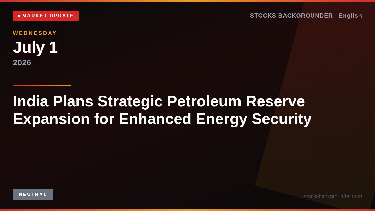 Индия планирует расширение стратегических резервов нефти для обеспечения энергетической безопасно...