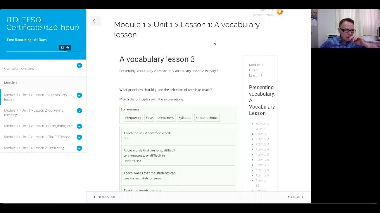 1.1.1.3 What principles should guide the selection of words to teach? (iTDi TESOL Certificate)