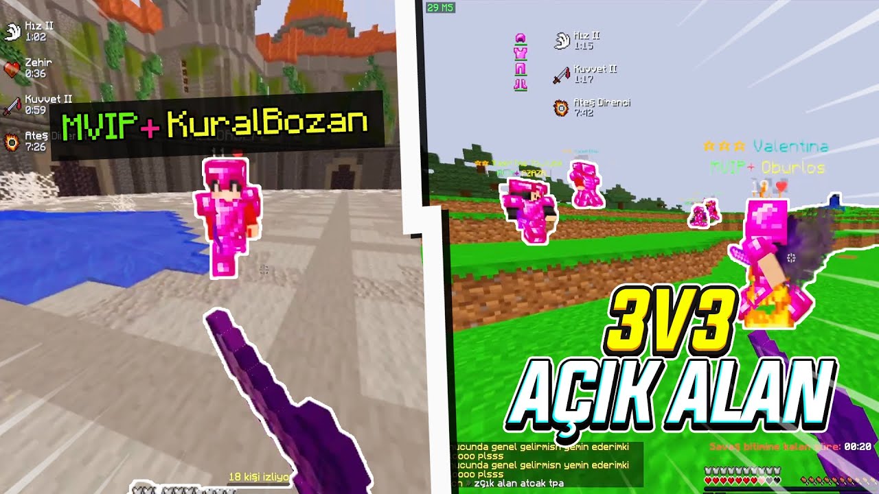 MİLYONLUK DÜELLODA KURAL BOZAN ADAMI KESTİM! (3V3 AÇIK ALAN) Survival Ametist -minecraft craftrise