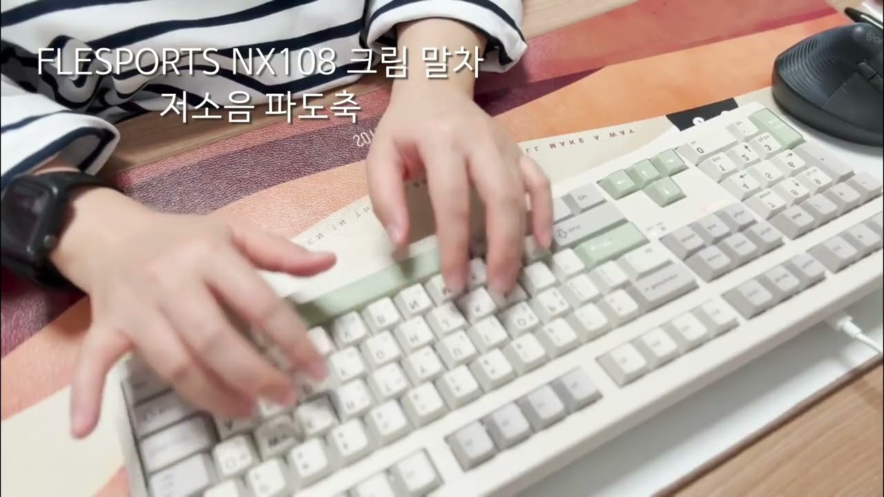FLESPORTS NX108 저소음 파도축 / 보글 서걱 중독적인 타건감 / 사무실 타건 소리