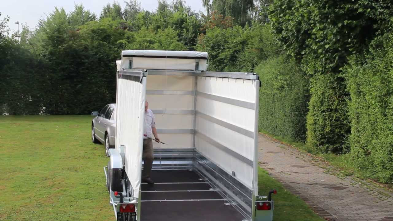 Planengestell mit Schiebeverdeck f&uuml;r Absenkanh&auml;nger PT 18 / PT 35