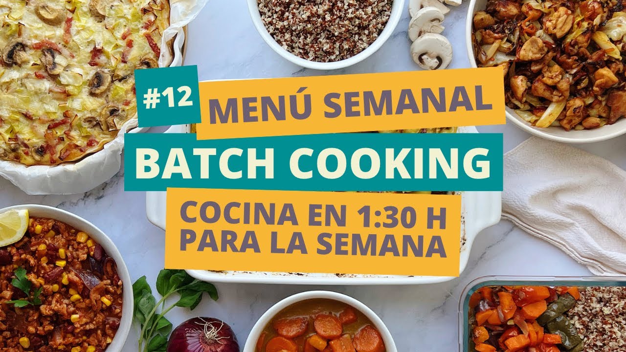 BATCH COOKING EN ESPAÑOL 🍲 Cocina en 1:30 h para la semana 👩🏻‍🍳 MENÚ SEMANAL 2/2 MARZO