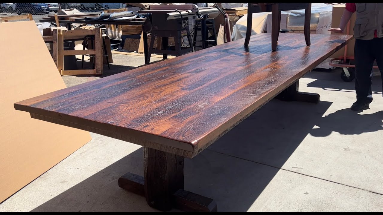 2024 FLOOR SAMPLE SALE 100's Reclaimed 100 Year Old Oak Barn Wood Tables 72