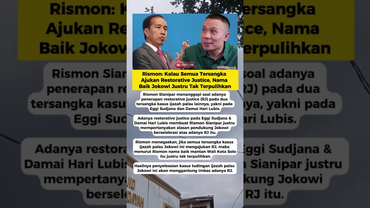Semua Tersangka Ajukan Restorative Justice 
